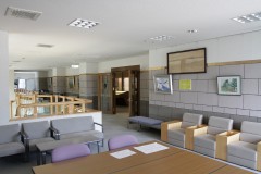 鳥瞰図掲示風景（オホーツク文学館2階）